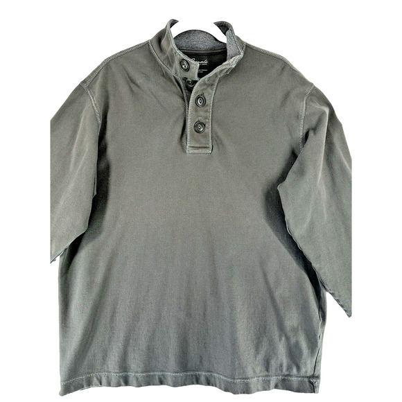 Casuals Roundtree & Yorke Men's L Gray Knit Button Pullover Sweater Henley Winte - Picture 2 of 13